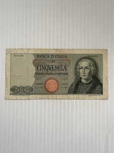 Italy 5000 lire 1964 1970 - italy,