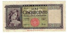 ** 1947 ITALY 500 LIRE  UNC