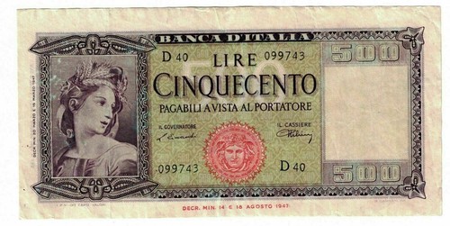 1947 italy 500 lire - **,