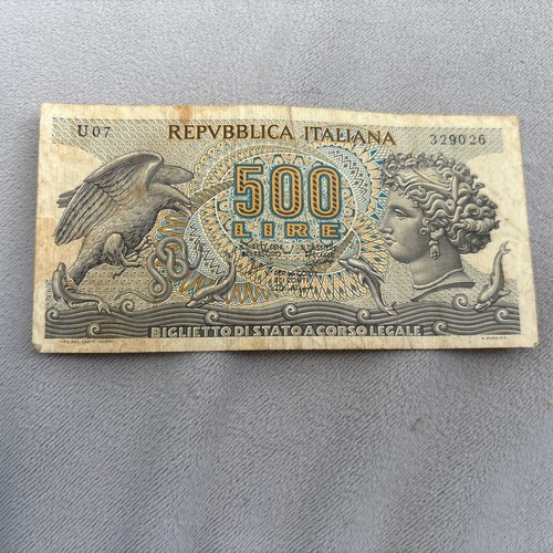 1966 italy 500 lire note - italy,