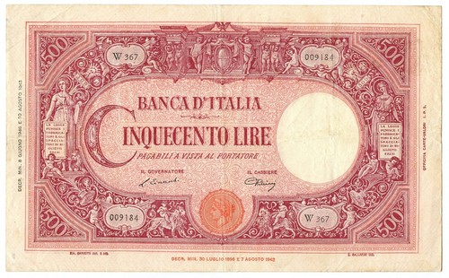 500 lire barbetti - lire, grande