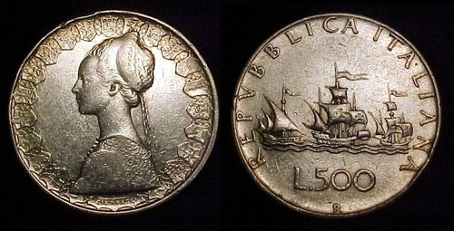Italy 1958 500 lire vf - italy,