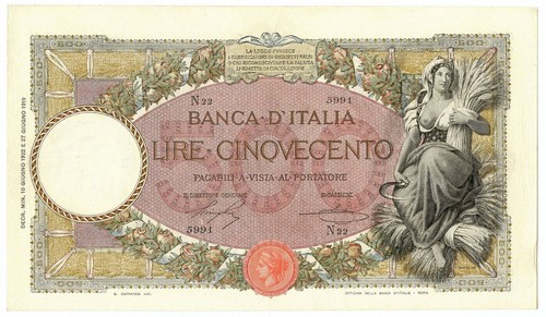 500 lire capranesi mietitrice - lire,