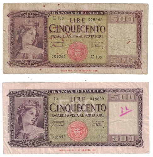 Italy 3 1947 500 - -, (2)