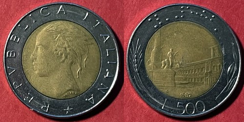 Italy 1987 500 lire large - large, sig