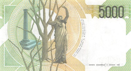 Italy 5000 lire 4 1 - lire, 4.1.1985