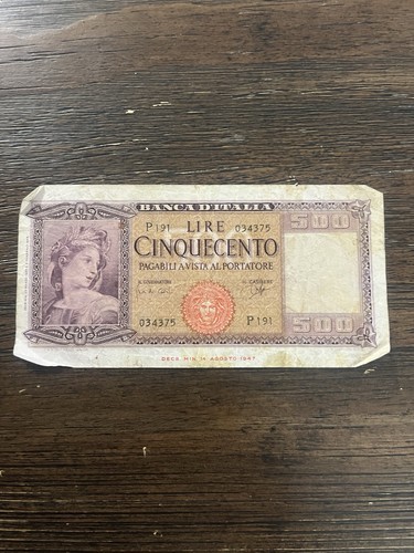 Italian 500 lire banknote - italian,