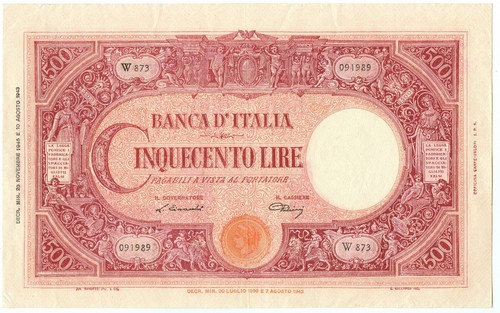 500 lire barbetti grande - 500,