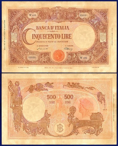 Italy 500 lire 1946 series - italy,