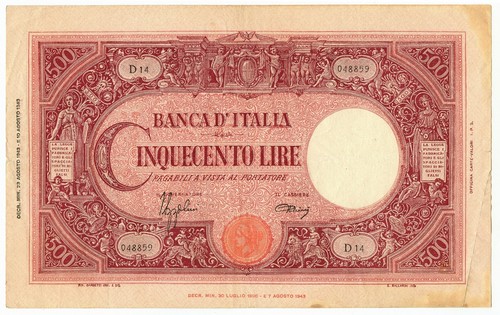 500 lire barbetti - 500,