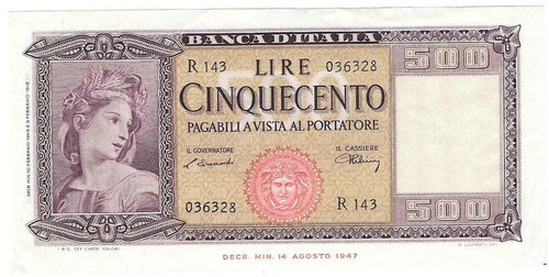 1947 italy 500 lire - italy,