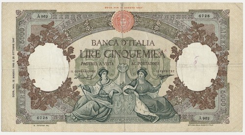 Italy banknote 5000 - italy,