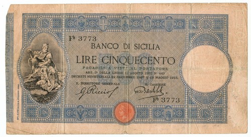 500 lire banco sicilia - 500,