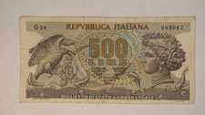 1966 ITALY 500  LIRE BANK