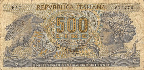 Italy 500 lire 20 - italy,