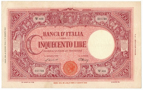 500 lire barbetti grande - lire, c
