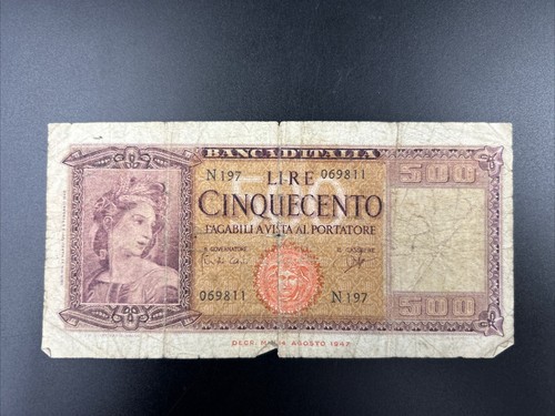 500 lire 1947 italy - lire, banknote