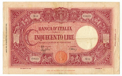 500 lire barbetti grande - 500,