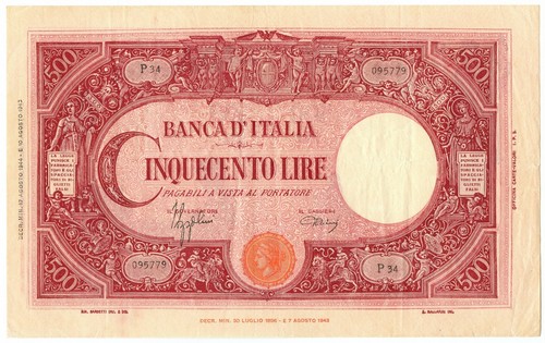 500 lire barbetti - 500, grande