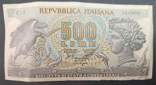 1966 italy 500 lire - italy, p93a