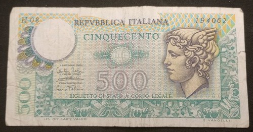 1974 italy 500 lire note - italy,